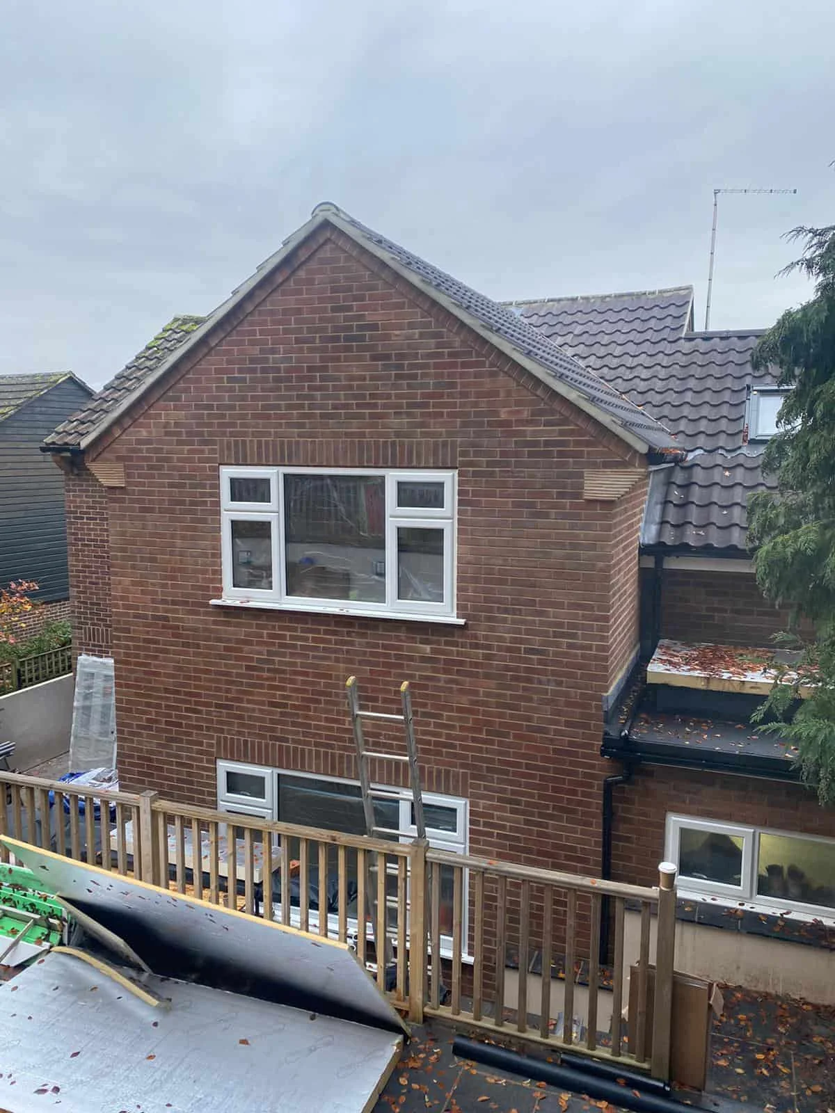 Two story brick house extension